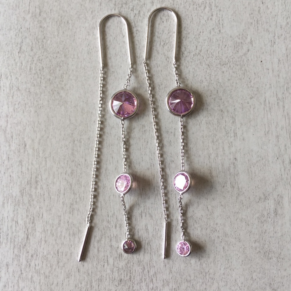 Pink threader earrings